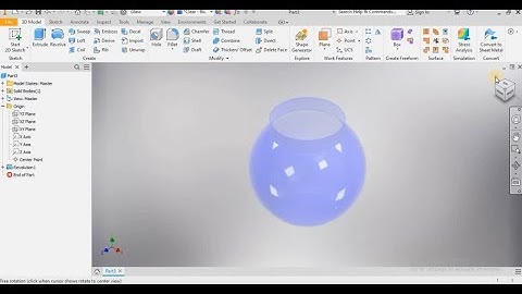 Autodesk inventor 2022 tutorial l Revolve command l Fish bowl design l Part modelling