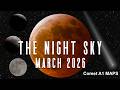 The Night Sky | March 2026 | Blood Moon Total Lunar Eclipse | Comet C/2026 A1 MAPS