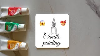 How To Paint A Candle With Acrylic Candle Painting Ideas Mini Canvas Painting Aesthetic