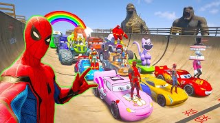 GTA V SPIDERMAN, GODZILLA x KONG - Epic New Stunt Race For Car Racing Challenge by Trevor and Shark by Spider GTA 129,806 views 1 month ago 1 hour, 59 minutes