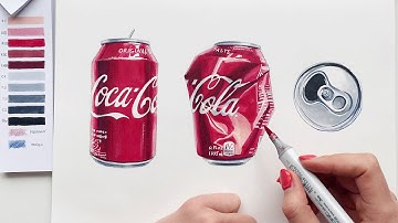 Drawing Coca-Cola with Copic Markers Timelapse