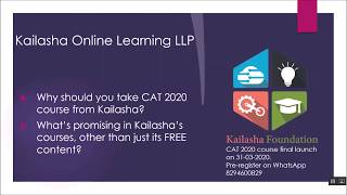 CAT 2020 Course Launch by Kailasha screenshot 5