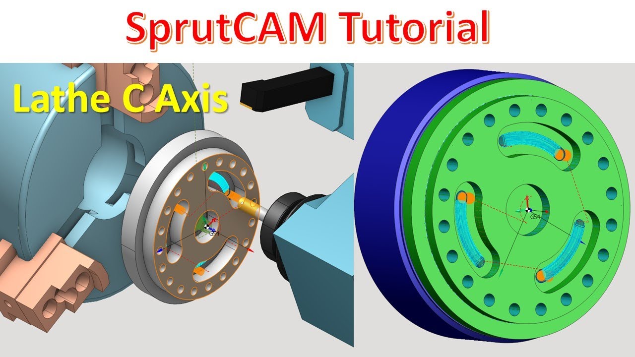 SprutCAM Tutorial #40 | SprutCAM Lathe C Axis Toolpath Machining - YouTube