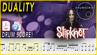 Duality - Slipknot | Drum SCORE Sheet Music Play-Along | DRUMSCRIBE