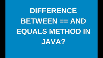 Difference between == operator and equals method in java?