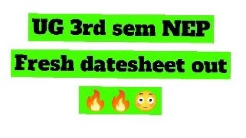 New Datesheet out 3rd sem NEP😳 |Jammu University| Big update | check ✅|