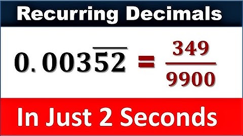 Recurring decimals to fractions short trick | Bar question trick | how to convert bar questions
