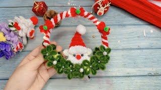 Easy Christmas Wreath chenille Wire - Christmas wreath making ideas - DIY Christmas wreath Ornament