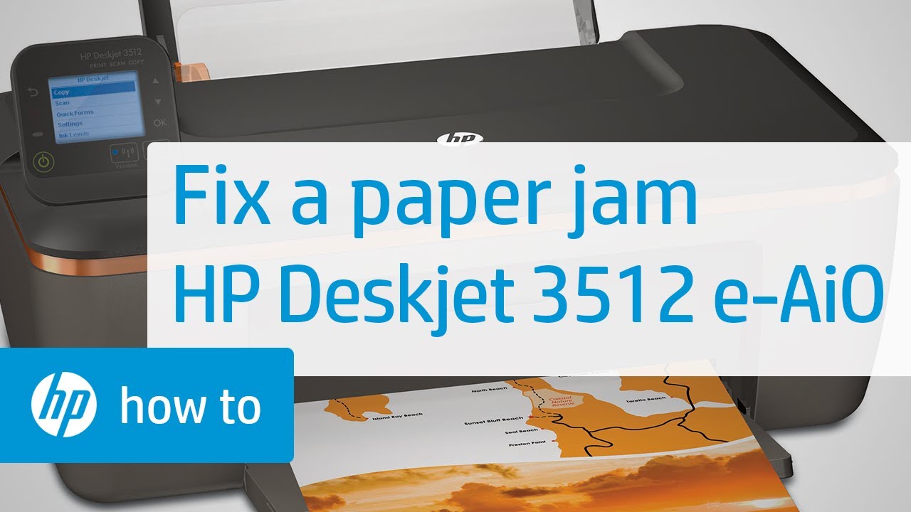 Fixing A Paper Jam Hp Deskjet 3512 E All In One Printer Youtube