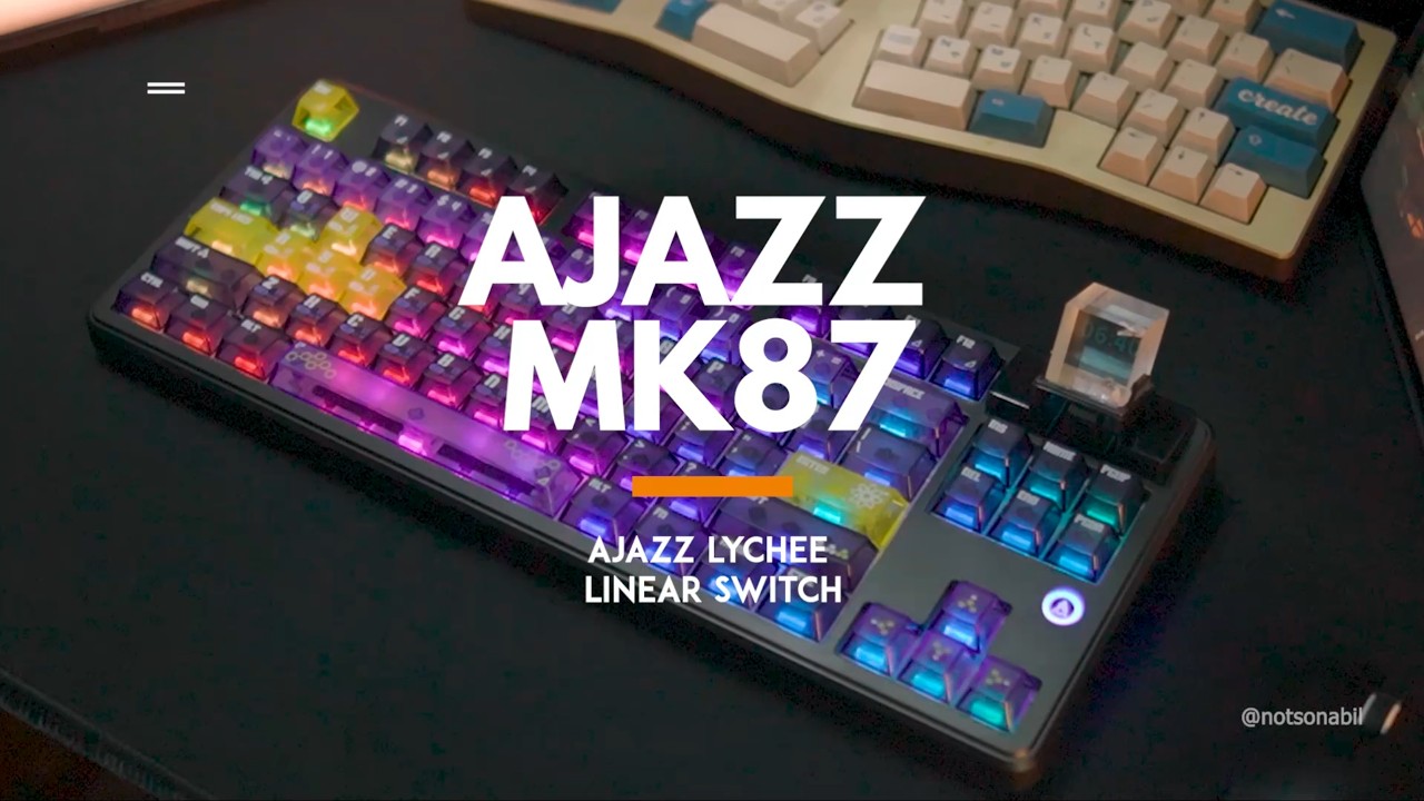 Ajazz MK87 Prism (Holographic Display Variant) - Sound Test - YouTube