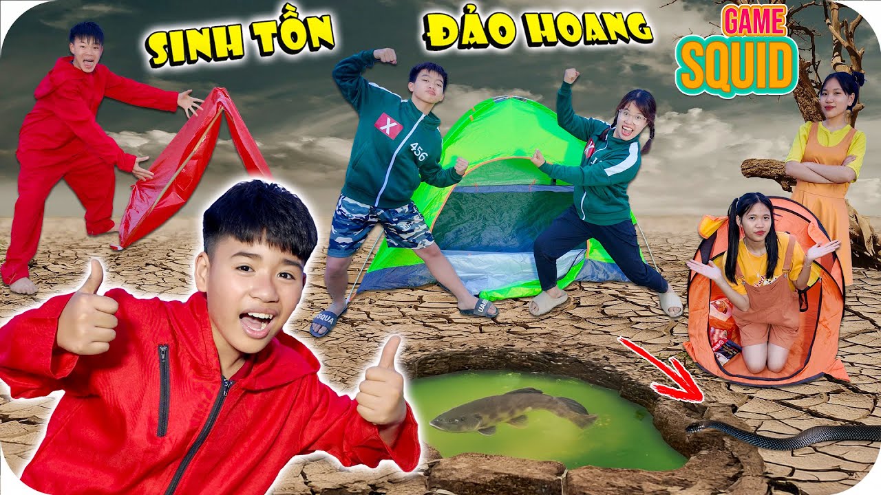 Cắm Trại Đấu Giá Qua Đêm Trên Đảo Hoang Theo Các Nhân Vật Squid Game | Min Min TV Minh Khoa