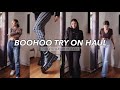 BOOHOO FALL/WINTER TRY ON HAUL: Jogger Sets, Chunky Boots, Jeans, etc.