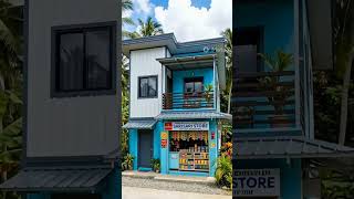 Beautiful 2 Storey Metal Cladding with small balcony and sarisari store design concept