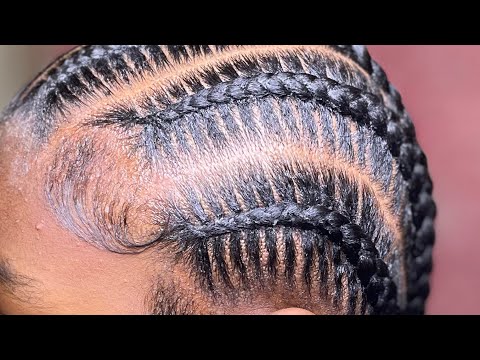 6 stitch braids tutorial for beginners | how to do stitch braids | straight backs