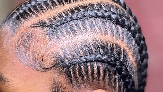 6 stitch braids tutorial for beginners | how to do stitch braids | straight backs