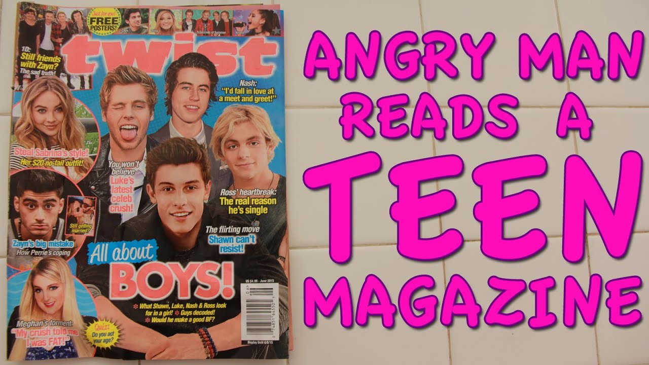Angry Man Reads a Teen Magazine