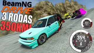 Carro de TRES RODAS descendo o morro a 350kmh no Beamng Drive com Mods Multiplayer