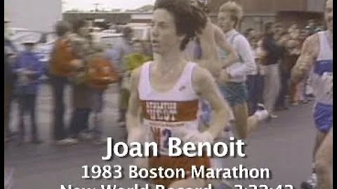 1983 Boston Marathon - Joan Benoit of the USA sets...