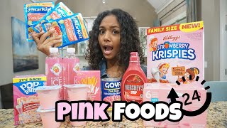 I Only Ate Pink Food for 24 Hours Challenge | LexiVee03