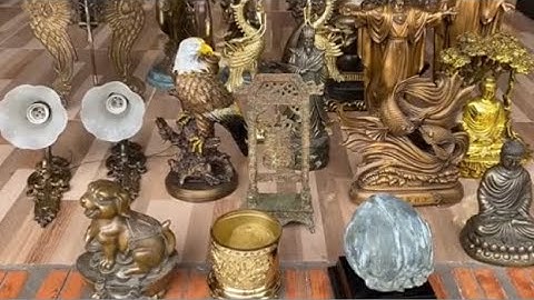 Cặp đèn pháp xưa _ Đại bàng bằng đồng _ Chuông đồng xưa #độclạcầnthơ #doco