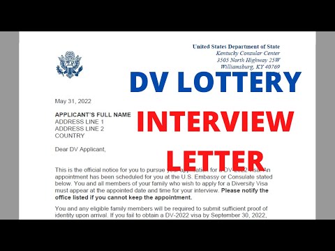 Diversity Visa Interview Notification Letter