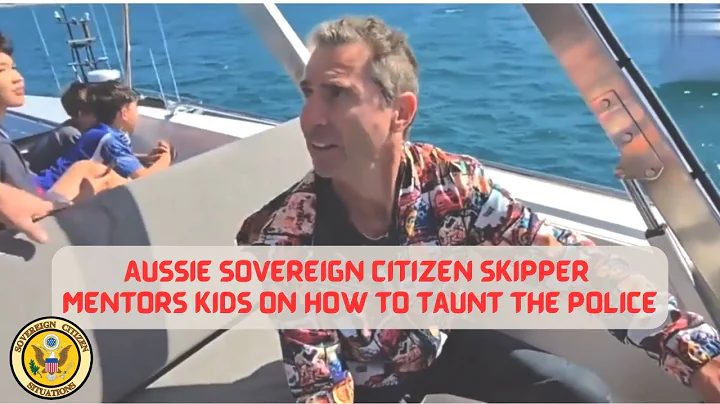 Australian Sovereign Citizen taunts police from the captain's chair of his yacht as his kids watch.