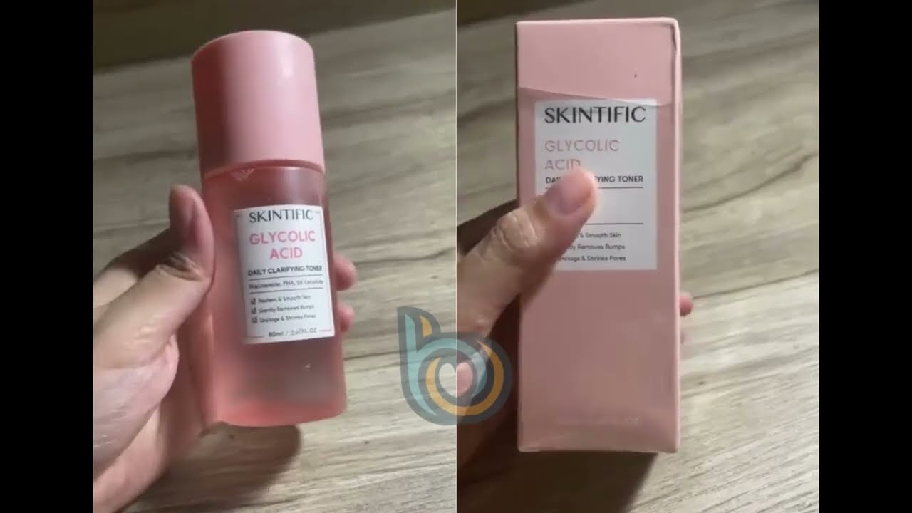 BeautyBeat Review SKINTIFIC Glycolic Acid Daily Clarifying Toner Packaging YouTube
