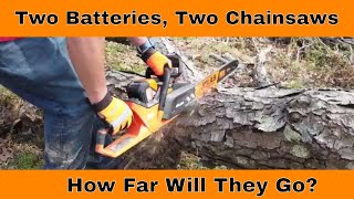 Two Chainsaws, Two Batteries, One Tree, Atlas 80v and 40v Chainsaws Part 1 #116