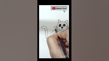 How to Draw a Cat from Number 6 🐱 | Easy Drawing Trick