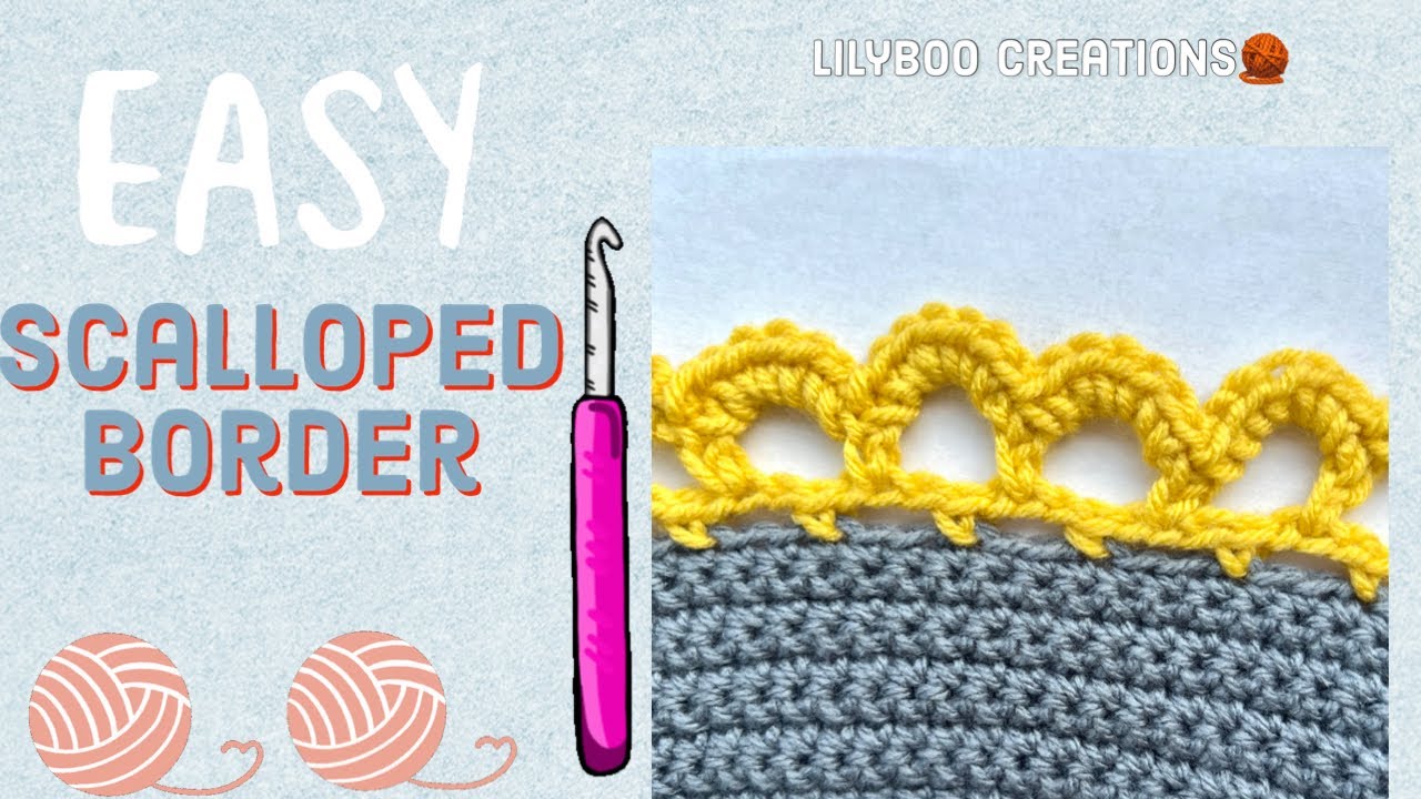 HOW TO CROCHET SCALLOPED BORDER/EASY CROCHET TUTORIAL/ LEARN HOW TO