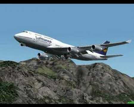 FS2004 - Boeing 747 landing Innsbruck LOWI