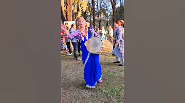 Kirati Woman Playing Kirati Drum Chyabrung 