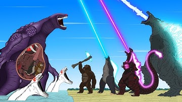 If GODZILLA & KONG vs Evolution of BLOOP, EL GRAN MAJA - Story of Transformation | Godzilla Cartoon