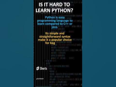 IS IT HARD TO LEARN PYTHON | Python | PyThink | @pythink1 - YouTube