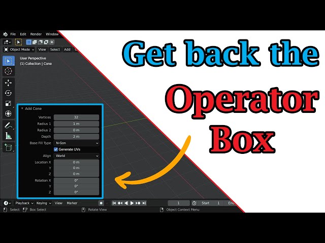 Get Back The Operator Box, Quick Tip In Blender, Adjust Your Last  Operation