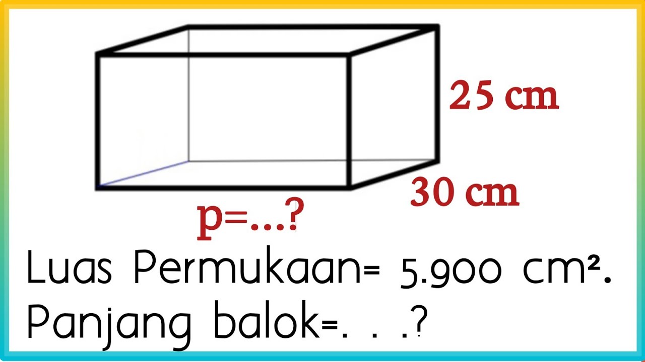 Cara Menghitung Panjang Balok Jika Diketahui Luas Permukaan Lebar Dan