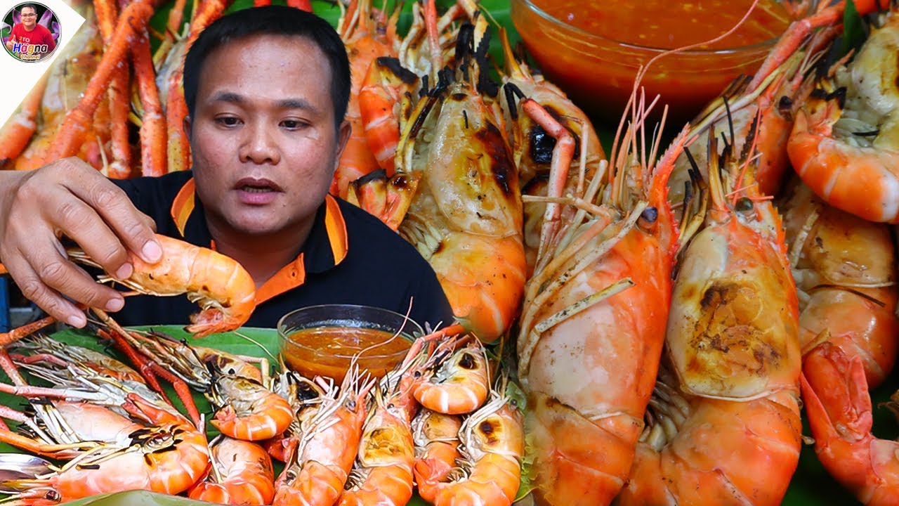 กุ้งแม่น้ำย่างเกลือแกล้มผักสดจากสวน น้ำจิ้มซีฟู้ดรสเด็ดแซ่บเผ็ดโต้ลมหนาว