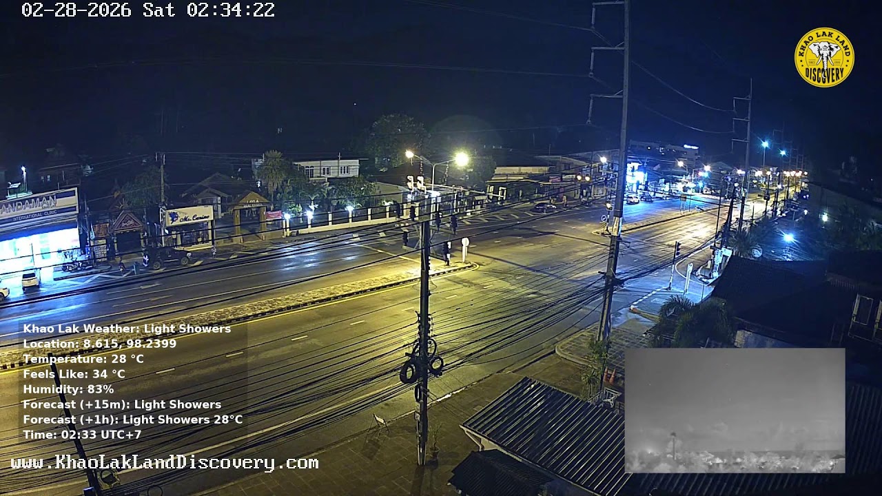 🔴 Khao Lak Webcam - Phang Nga, Thailand 🇹🇭 28-Feb-2026 00:01