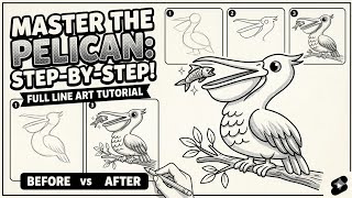 How to Draw a Pelican Eating Fish | Step-by-Step for Beginners #sketch #art  #drawing @EasyArtbyPG