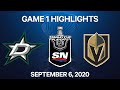 NHL Highlights | 3rd Round, Game 1: Stars vs. Golden Knights – Sep. 6, 2020