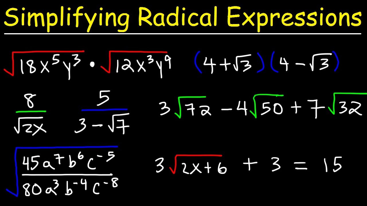 Simplifying Radicals Worksheet With Answers