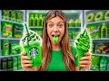 24 HORAS COMIENDO DE COLOR VERDE !!