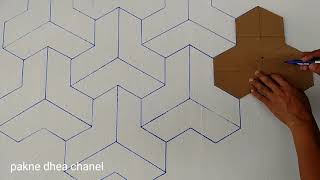 3D WALL PAINTING SIMPLE 3D WALL DESIGN || EADY WALL INTERIOR DESIGN || TUTORIAL CAT TEMBOK BERMOTIF