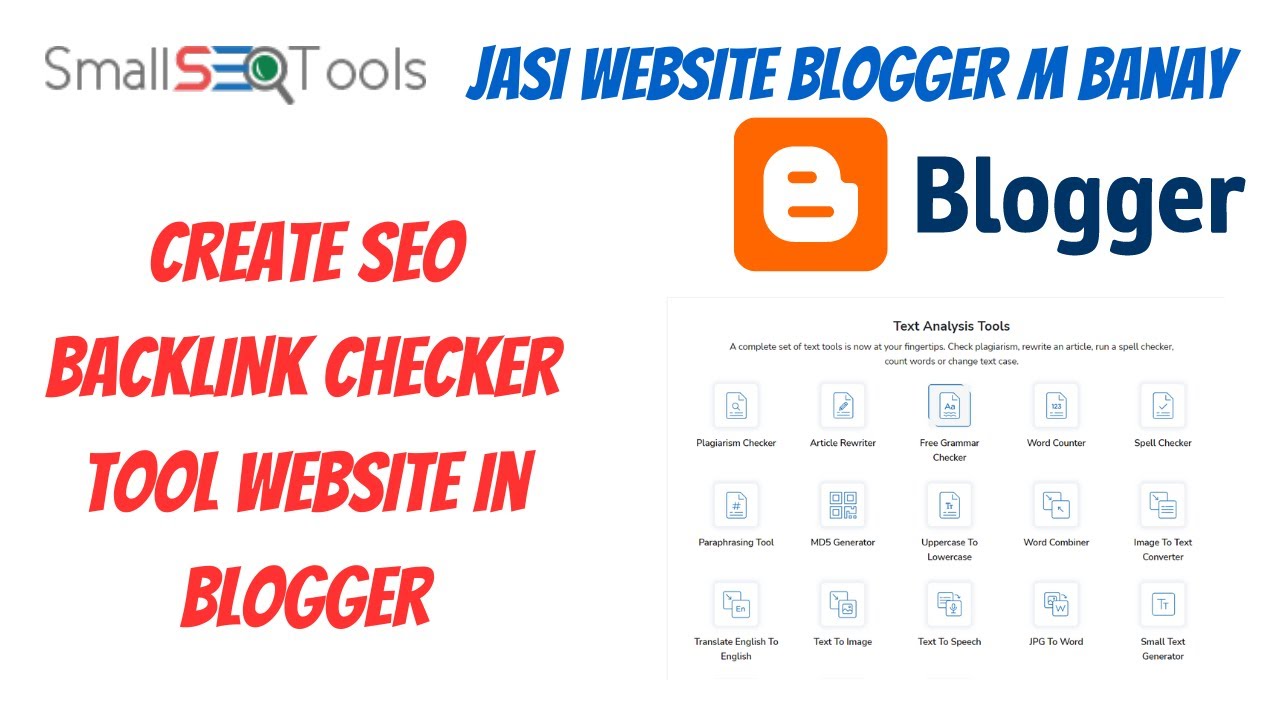 How to Create BACKLINK CHECKER Tool website In Blogger LIKE SMALL SEO ...