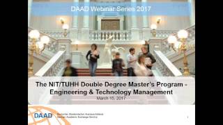 Webinar: The NIT TUHH Double Degree Master’s Program Engineering Technology Man