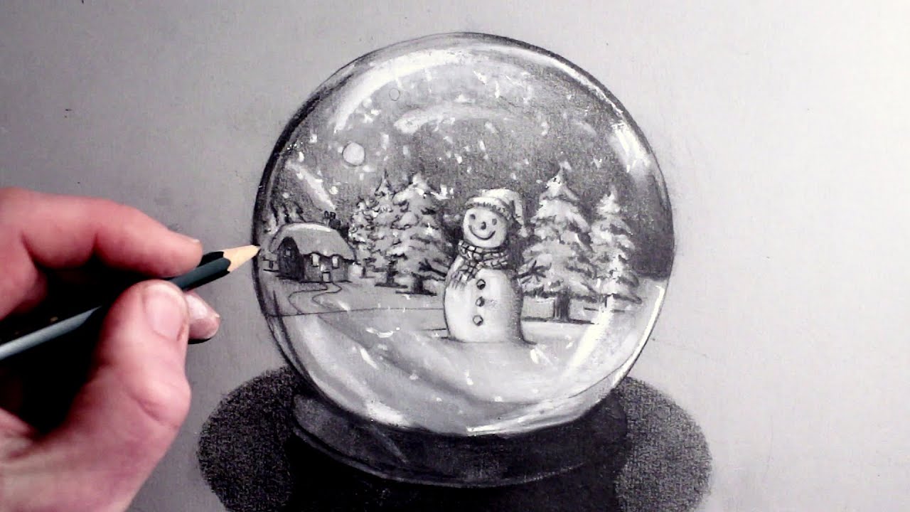 How to Draw a Snowman with Pencil