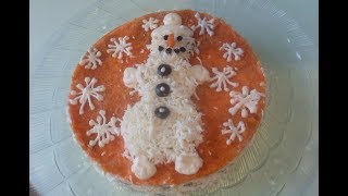 Салат новогодний с курицей и грибами Салат новогодний с курицей и грибами