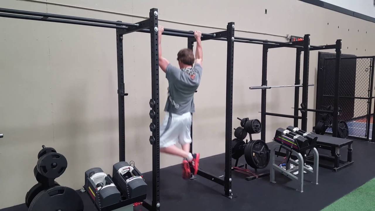 Wide-Grip Pull-Ups with Chains + Hip External Rotation back exercises with bands