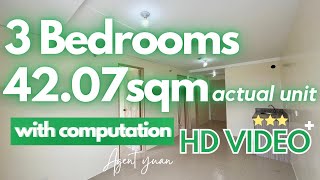 3 Bedrooms 42.07sqm | With Computation | HD video | Actual Unit | Urban Deca Homes Ortigas