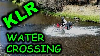 KLR650 VS. WATER -  Fully loaded KLR water crossing in the OREGON OUTBACK heading to Alvord Desert